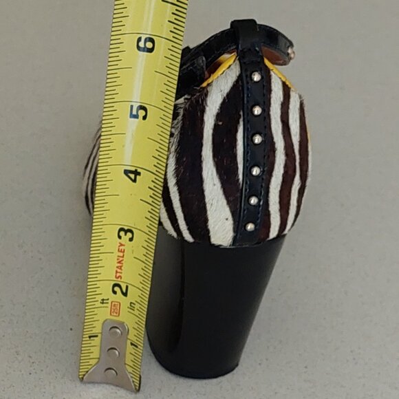 DI Vitrini Zebra Pattern Block/Wedge Heel Shoes Womens Size 6 - Picture 15 of 16